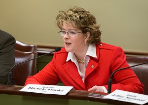 Senator Michele Brooks, Chairman of the Senate Aging and Youth Committee asking questions of Acting Secretary Teresa Osborne during Secretary Osborne’s confirmation hearing.