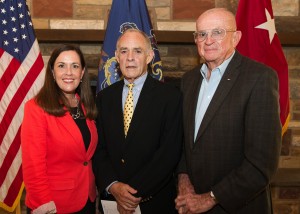 Pictured from left at the Pennsylvania Department of Military and Veterans Affairs Hall of Fame ceremony are: Sen. Lisa Baker; Maj. Gen. (Ret.) William B. Lynch, a former state adjutant general; and Maj. Gen. (Ret.) Daniel J. O'Neill of Honesdale.